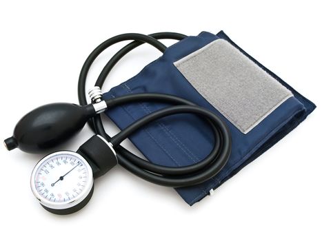 Photo of the  sphygmomanometer against the white background
