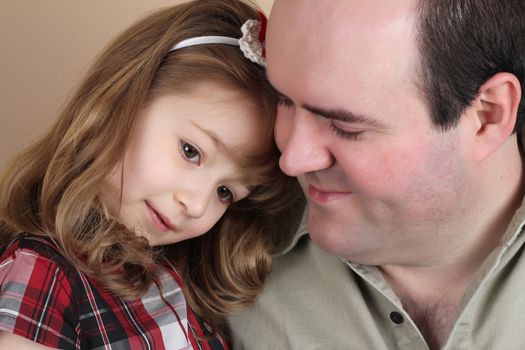 Portrait of a beautiful girl and her father