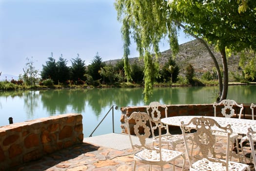 Patio on an olive farm in the Western Cape