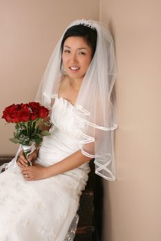 Beautiful Korean bride on her wedding day