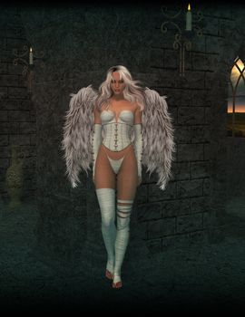 Angel standing inside