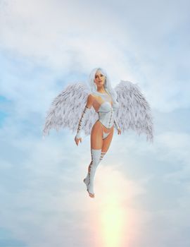 Angel in mid flight