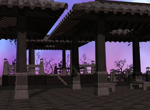 Asian temple background