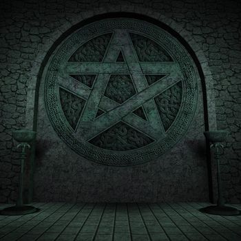 Indoor pentagram background