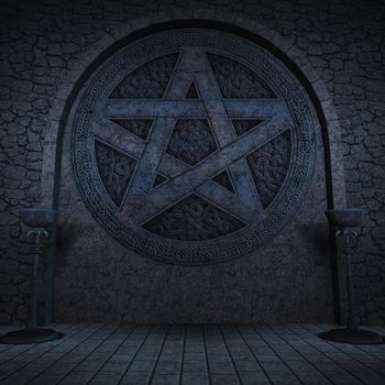 Indoor pentagram background