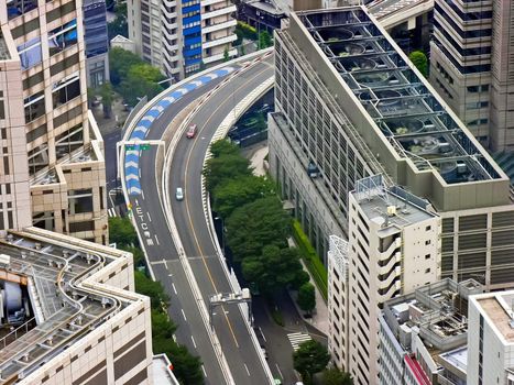 Tokyo overhead Highway in the middle of downtown