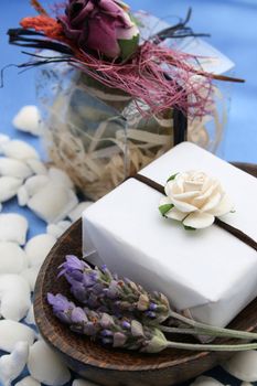 Soap Dish with gift soap and decorated box