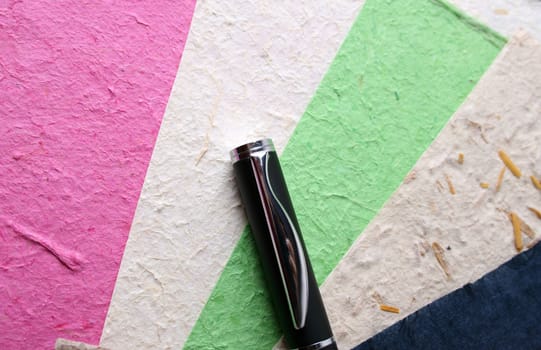 Different colored Handmade paper with various textures