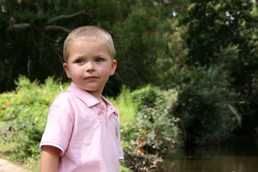 Young boy with a dirty face and shirt