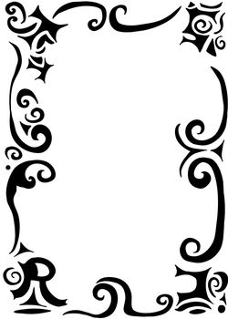 gothic swirls and scrolls border with word trust