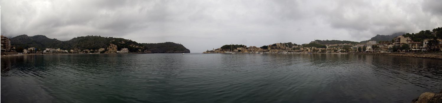 Panorama from town Sóller Spain Mallorca