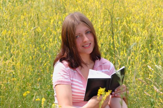 The girl with book