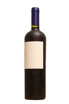 Red wine isolated bottle  on a white background