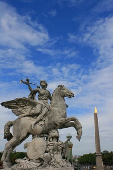 Statue at Place de la concorde, Paris France.