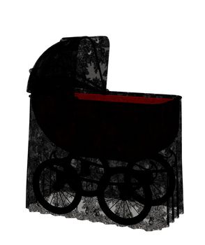 Baby carriage with lace 