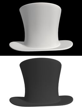 Black and white top hat