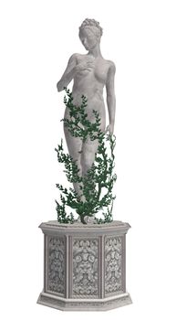 Grey statue with vines