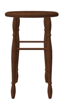 Brown wooden stool