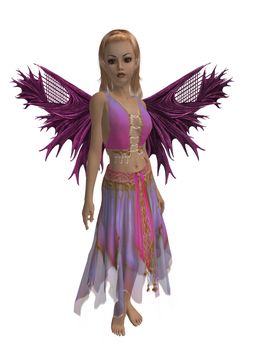 Pink and purple fairy standing up