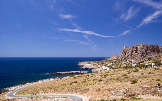A view of the Golfo di Makari with Mediterranean Sea; San Vito Lo Capo, Sicily, Italy