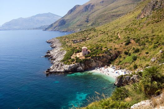 Panorama of the Riserva dello Zingaro, Mediterranean Sea, wonderful Sicily, Italy