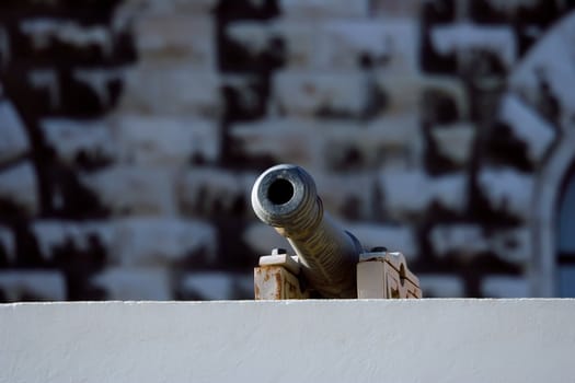 Historic cannon on the wall somewhere in Europe