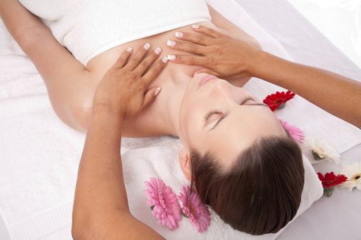 Beautiful woman getting a beauty treatment