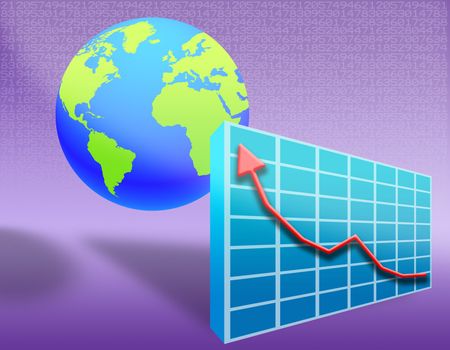 illustration on the concept of evolution of the global economy
