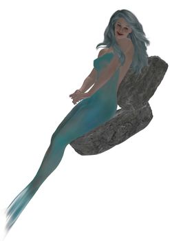 Sexy mermaid with long hair