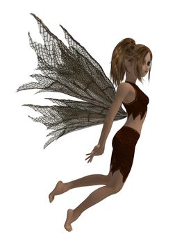 Guardian fairy of the forest in a flying pose