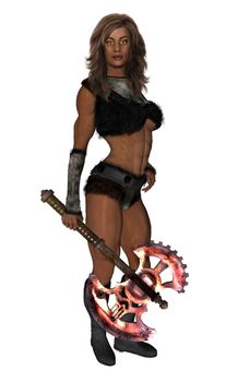 Woman Warrior holding a battle axe