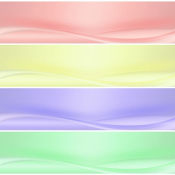series of four banners - pastel colors - for website or background