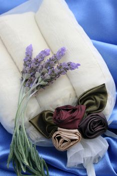 Scented room sachets in a decorated organza bag