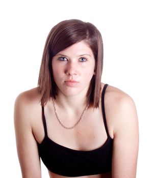 An athletic girl in a sports bra.