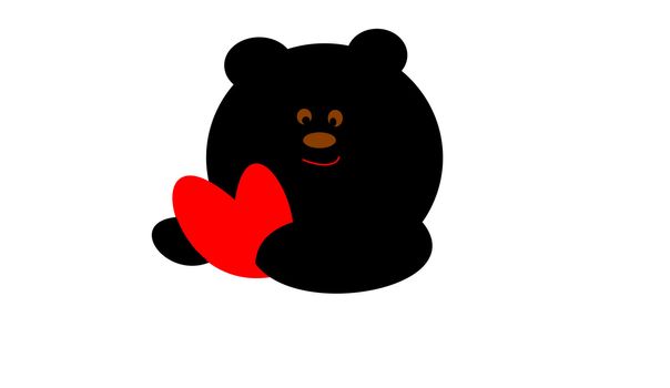 the black teddybear with red heart