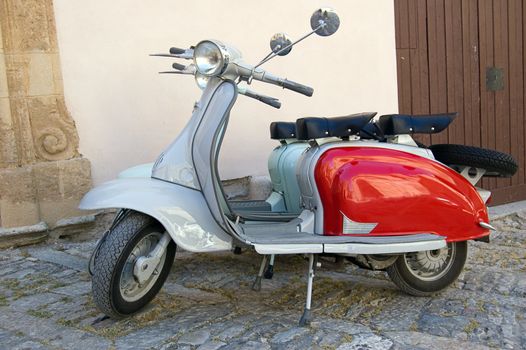 Famous old fashioned Italian scooter restyled in perfect conditions
