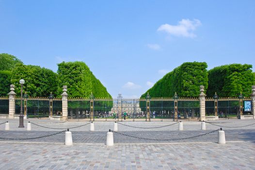 Stone paving in front of entrance at the Palais Luxembourg in Paris