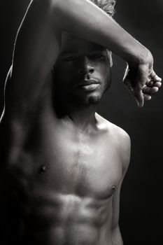 African american nude torso black sexy man at studio