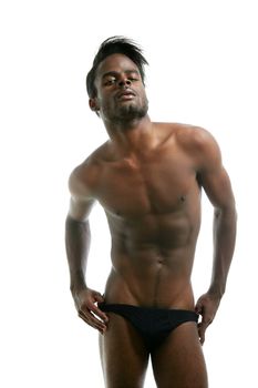 African american male model underwear at studio