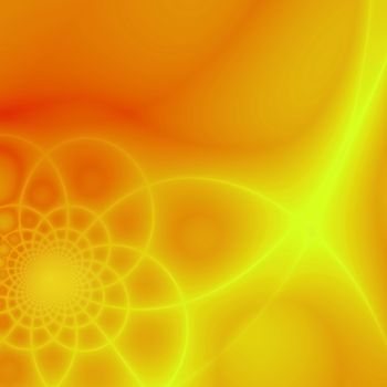 Abstract yellow and orange rendered fractal background