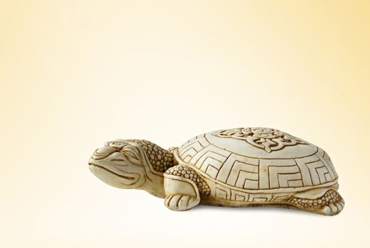 Ceramic figurine of a turtle (with clipping path)