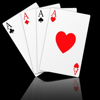 Illustration of the four aces signs poker