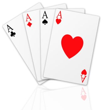 Illustration of the four aces signs poker
