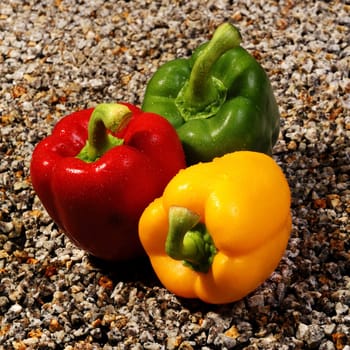 three fresh peppers