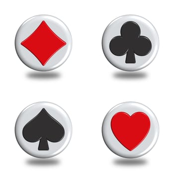 illustration icons or buttons of the four signs poker
