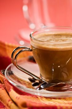 macro picture, cup of coffe, cappuccino