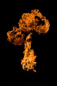 fire series: high flame over dark background