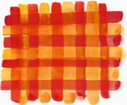 hand brushed karo background in red and yellow