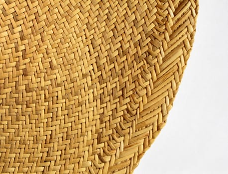 straw hat detail with white background