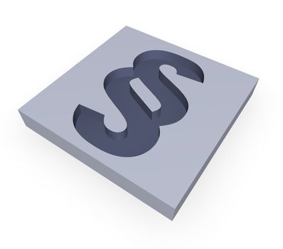 paragraph symbol in a block - 3d illustration